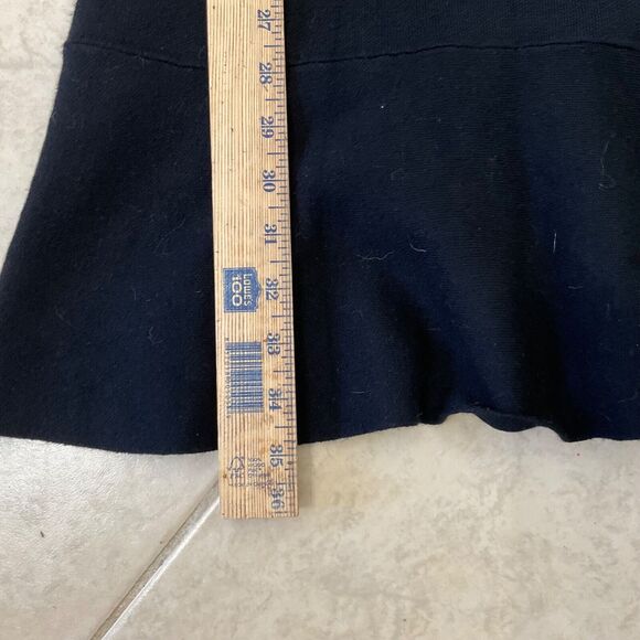 Zara Knit midi Dress Fit & Flair ruffle hem women’s size M Black gold buttons - Picture 7 of 13